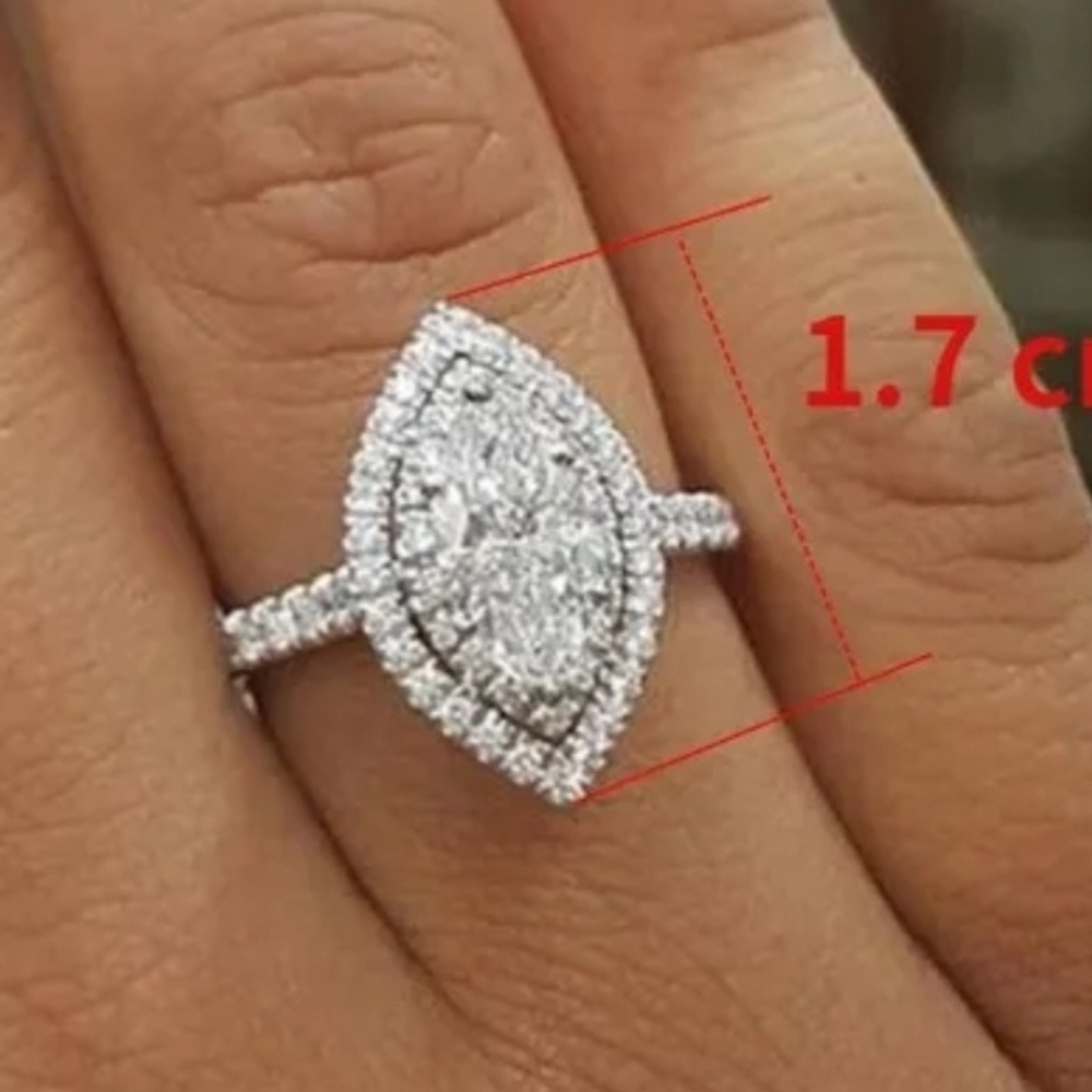 Elegant Silver Marquise-Cut Ring